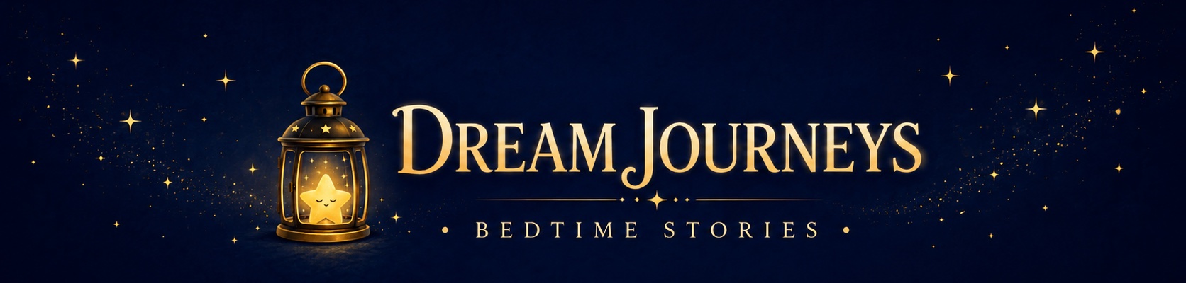 Dream Journeys: Bedtime Stories. A golden lantern with a small sleeping star inside.
